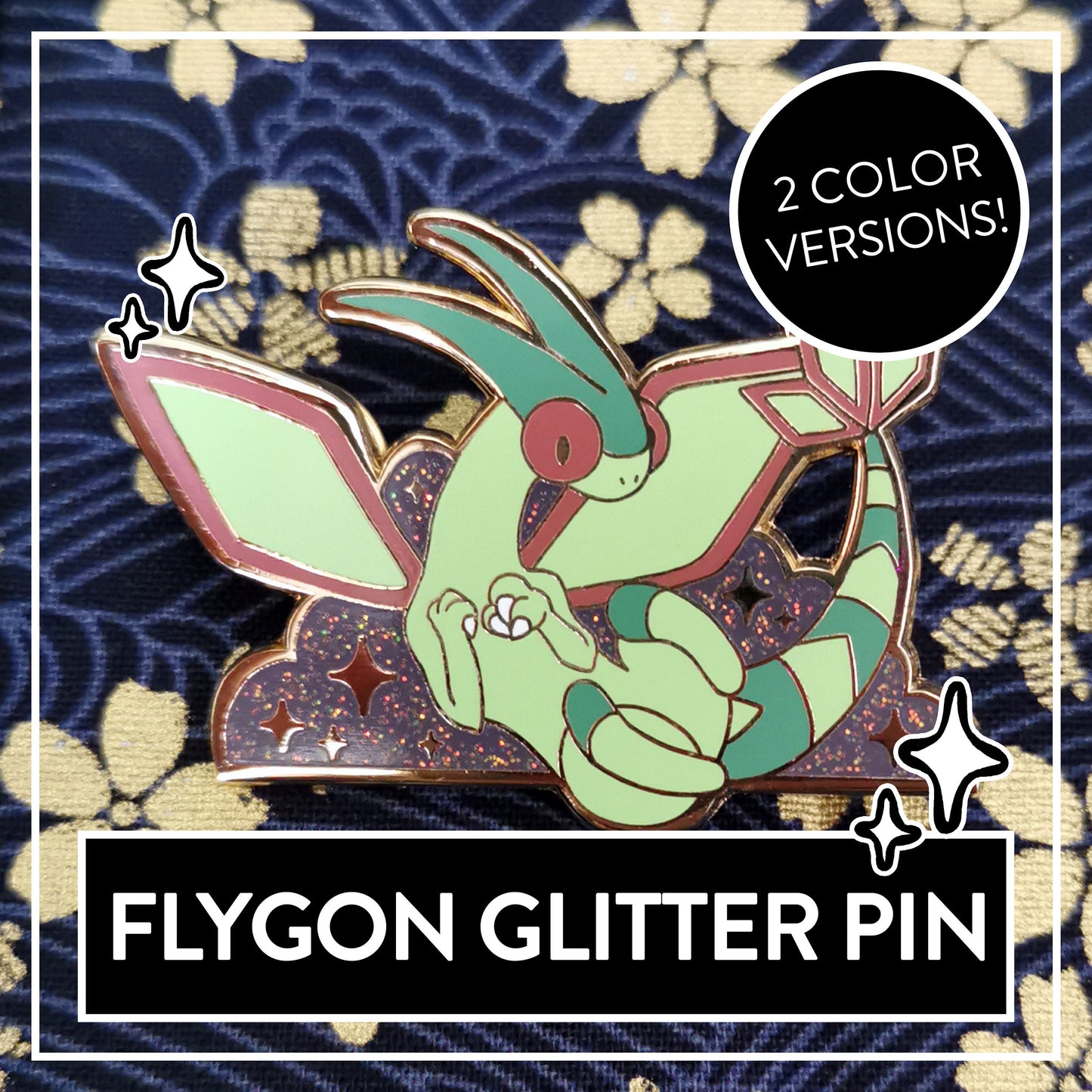 Flygon Pin – Hard Enamel Glitter Pin