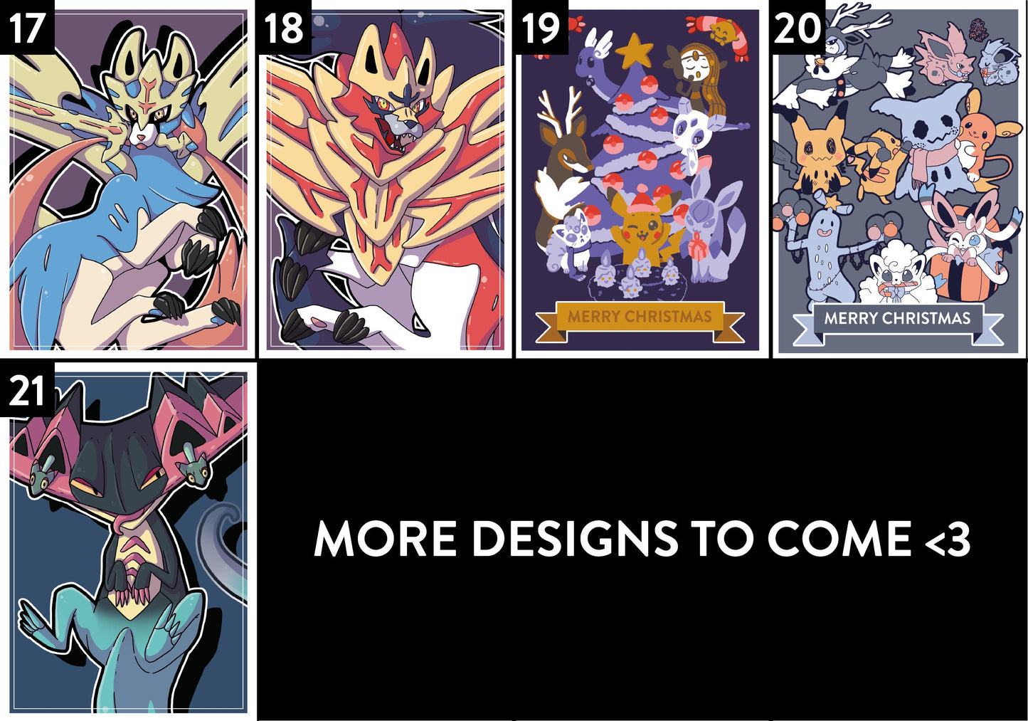 Pokemon Fanart Postcards & Other Designs - Cute Fanart Postcards, Digimon Greeting Cards, OC Art