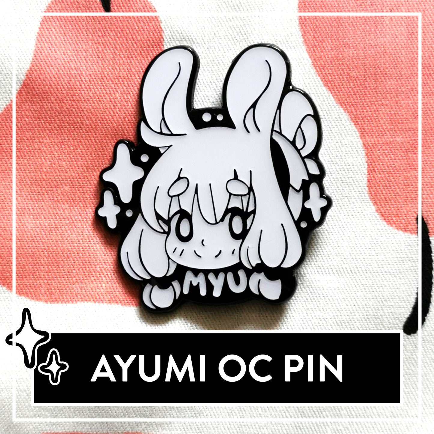 Ayumi OC Hard Enamel Pin - Cute Original Art Pin + Pin Saver (optional)