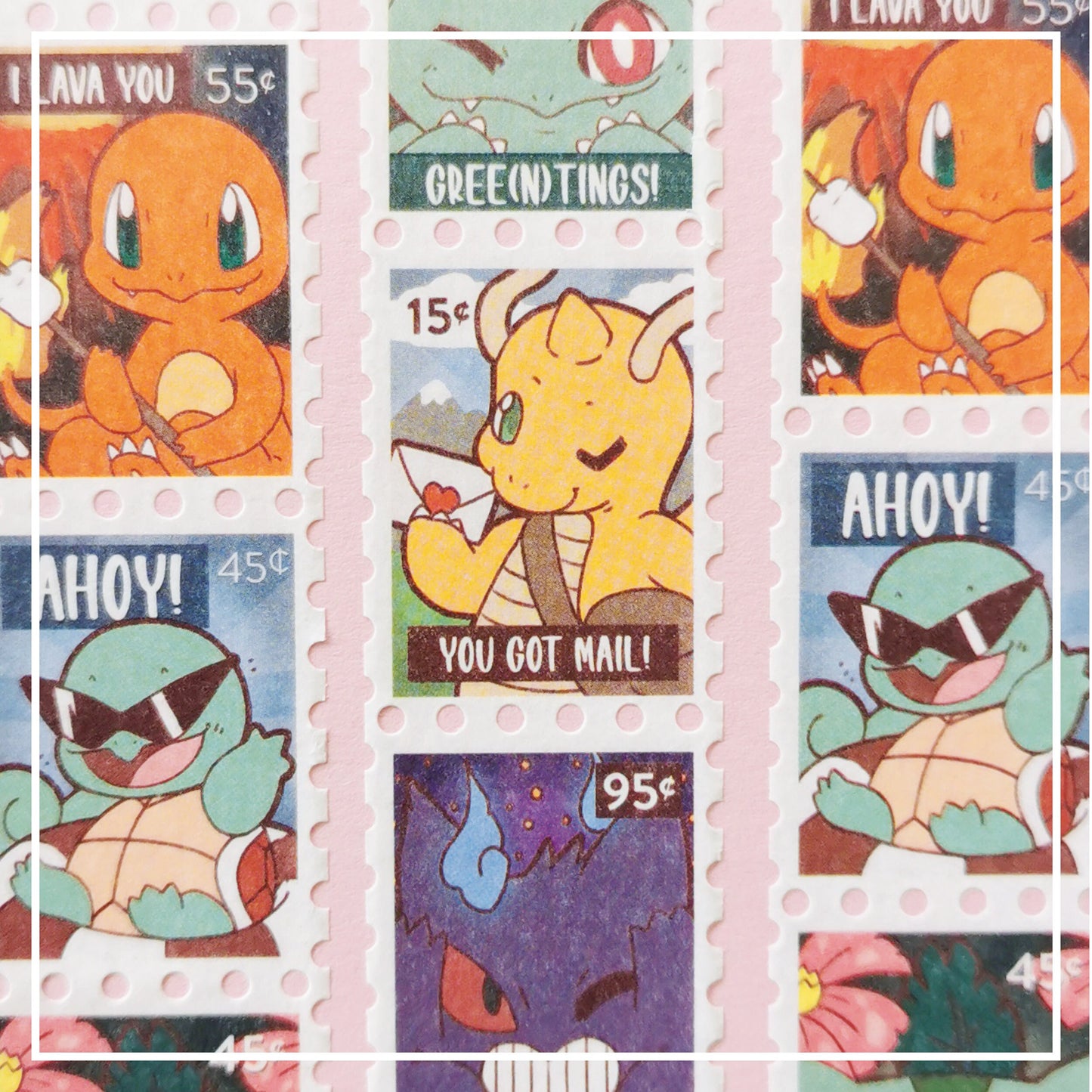 Pokemon Stamp Washi Tape "Greetings from Kanto"