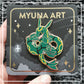 Myuna's XXL Rayquaza Pin – Big Fanart Sky Dragon Legendary Hard Enamel Pin with 4 pinback posts