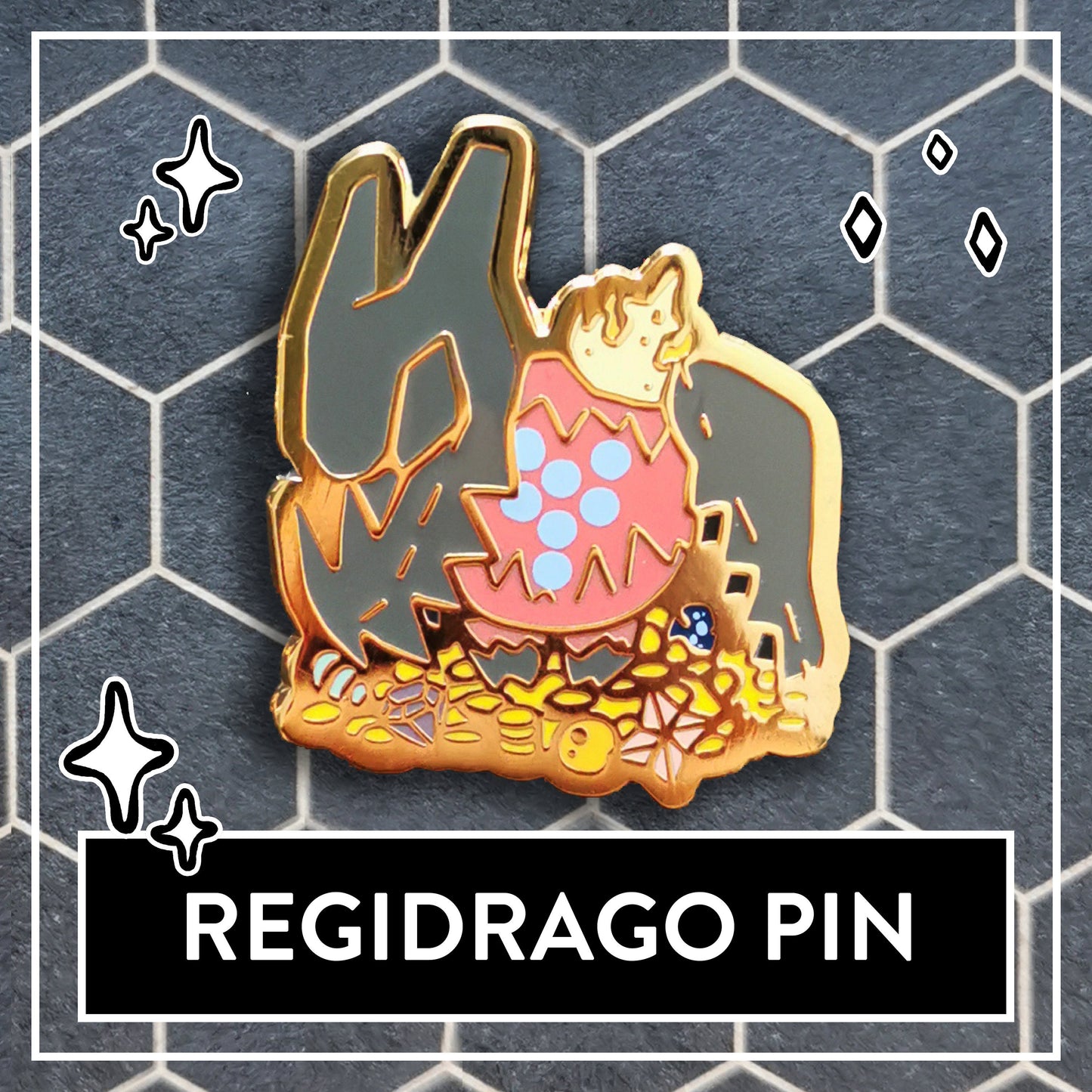 Pokemon Legendary Regi Pins – Small & cute Hard Enamel Pins Regieleki, Regidrago, Regigigas Chibi Style