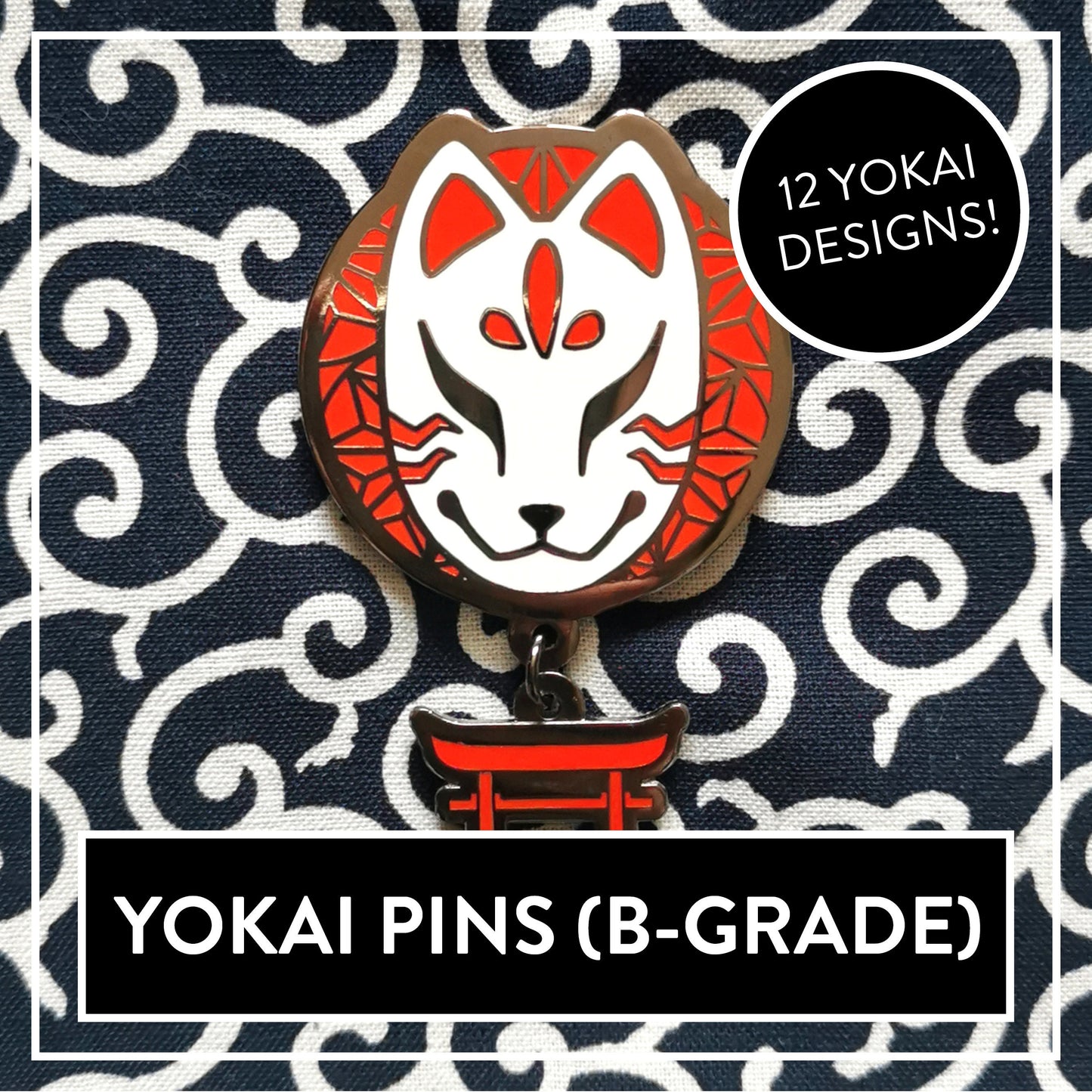 Myuna’s Japanese Yōkai Hard Enamel Pendant Pin Series  - SECONDS (B-GRADES)