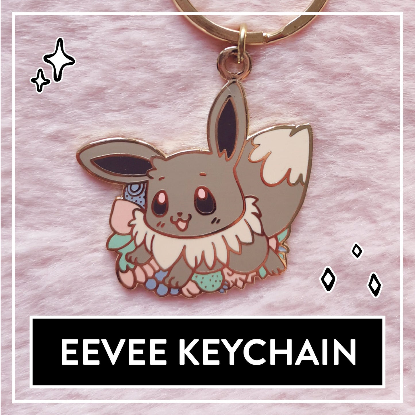 Cute Eevee Keychain – Pokemon Let's Go Eevee Keychain