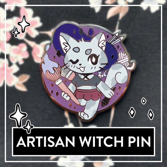 Artisan Witch Pin - Little Witch Acatemia Cat Witch Talisman Pins
