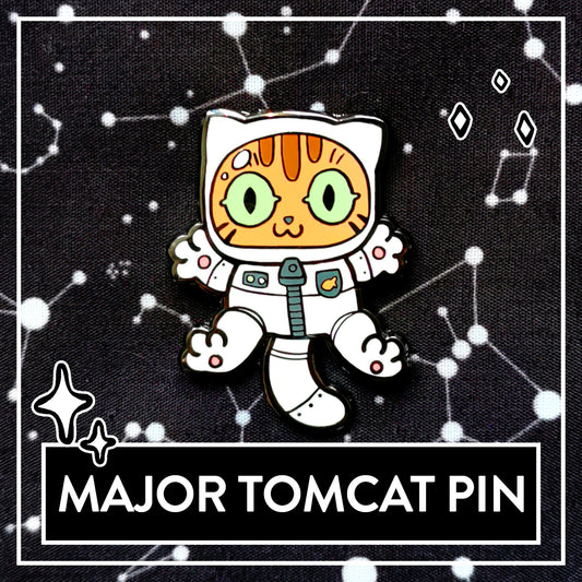 Major Tomcat Hard Enamel Pin – Astronaut Space Cat Pin