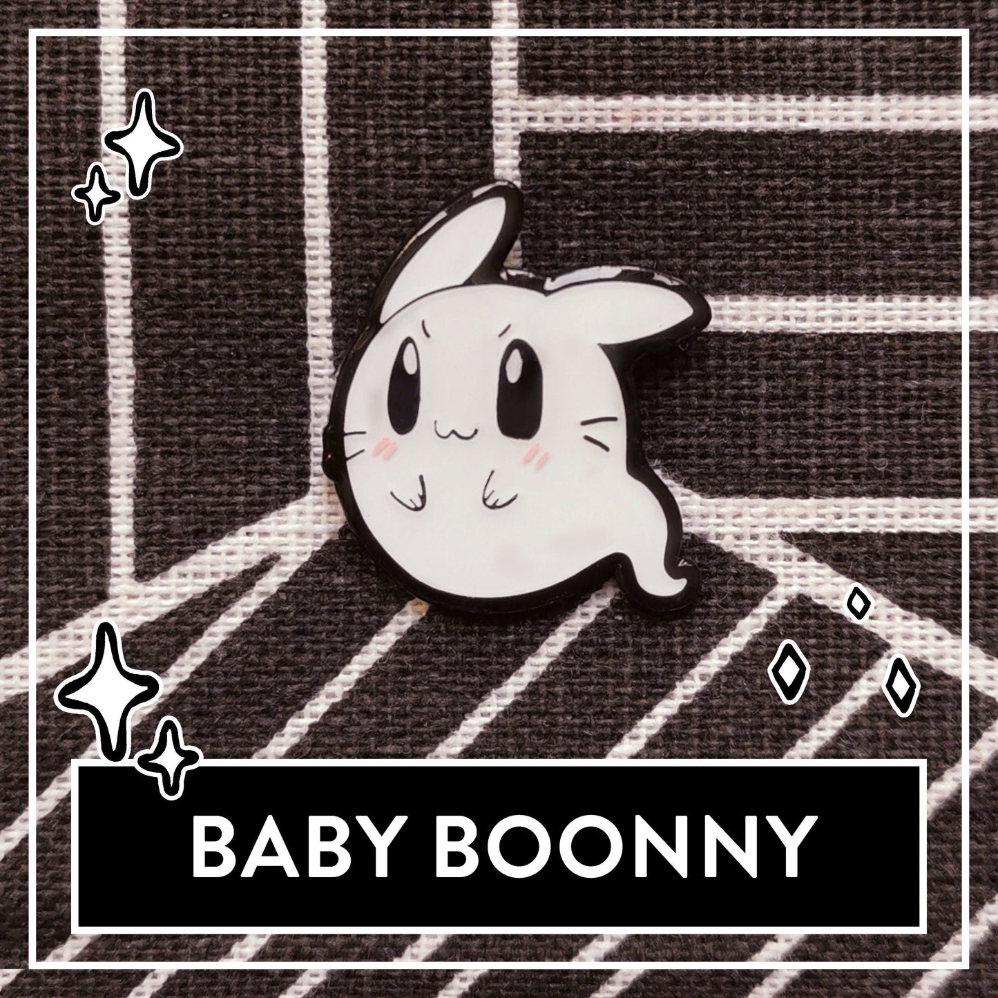 Halloween Spooky Boonnies Cute Hard Enamel Pins - Stabby Boonny & Baby Boonny Enamel + Epoxy pins