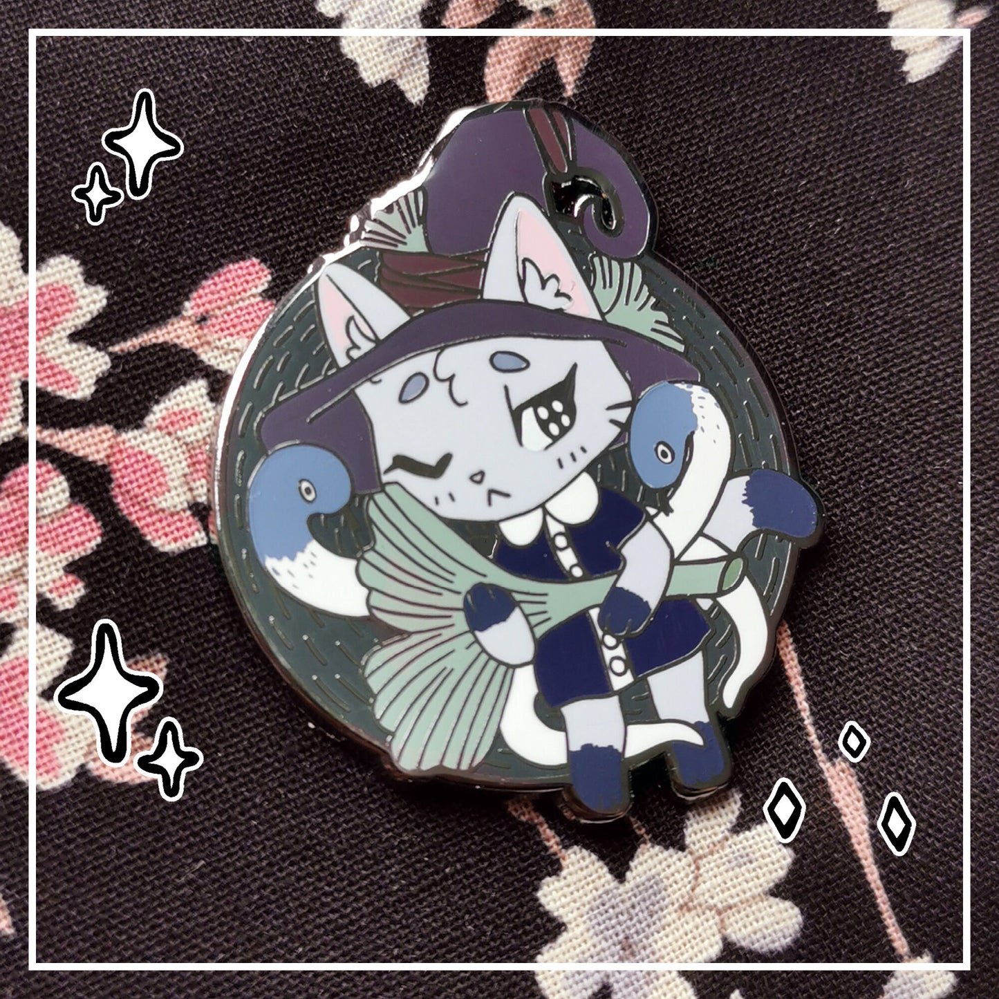 Myuna's Eternal Witch Pin - Little Witch Acatemia Cat Witch Pins - Cute Cat Ginkgo Witch talismans, Kawaii Witchy Occult Hard Enamel Pins