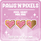 Paws'n'Pixels Mini Heart Pin Set GLITTER (3x mini hard enamel pin)